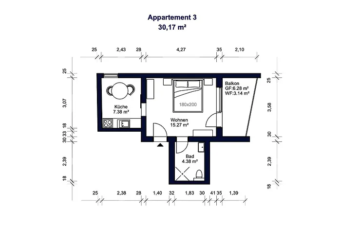 1-2 Personen - Parkplatz - Fahrradgarage - Zentrum - Kueche - Balkon - Klima 圣马丁